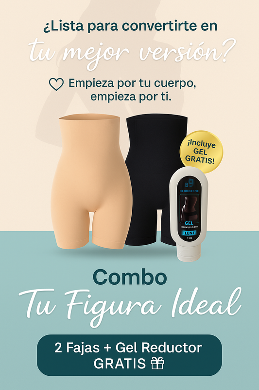 Combo tu figura Ideal- 2 Fajas + gel reductor térmico GRATIS